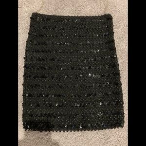 Black sequined stretchy miniskirt-sm-med.